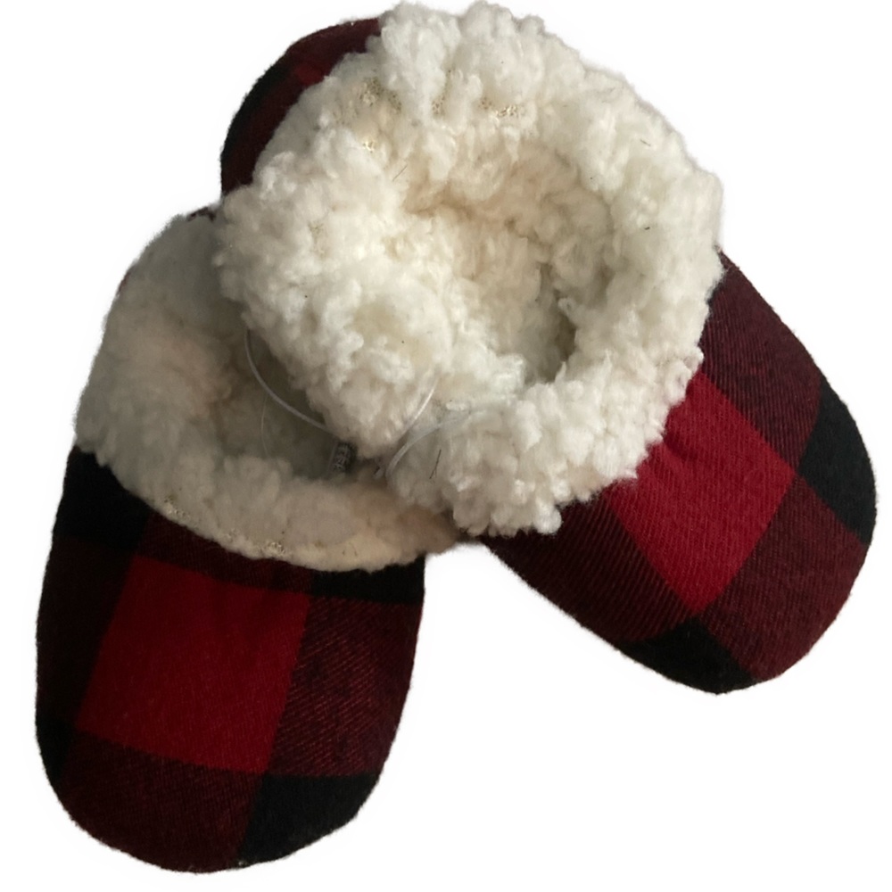 Toddler Holiday Sherpa Slippers. Size Sm.